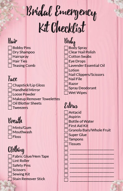 Bridal Emergency Kit Checklist - The Country Wren's Nest